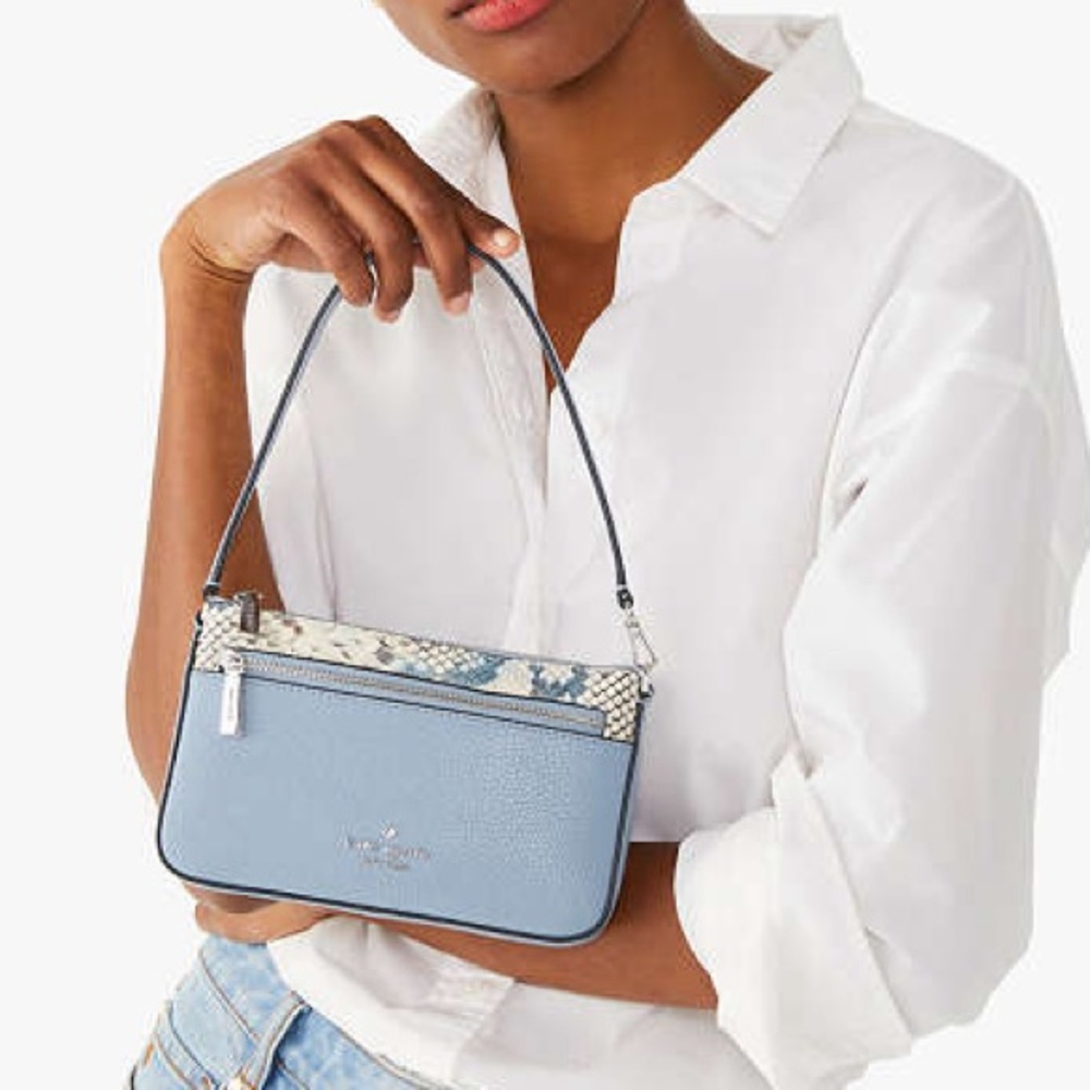 NWT! kate spade Leila Snake Embossed Convertible Wristlet - Picture 3 of 9